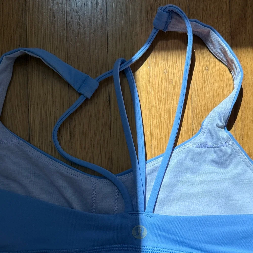 Purple Blue Strappy Sports Bra - Picture 6 of 8